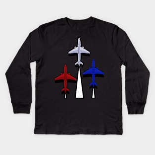 Aviation Day Patriotic Kids Long Sleeve T-Shirt